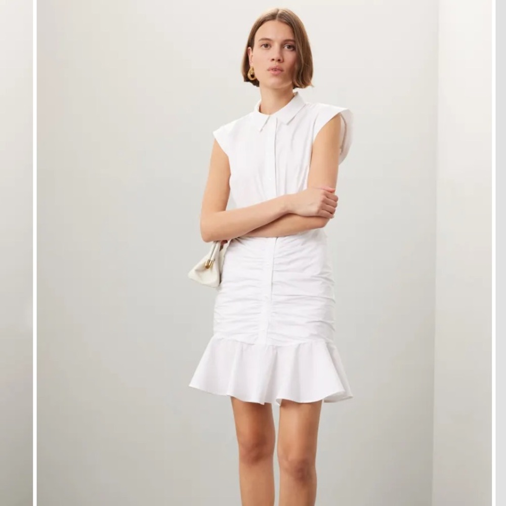 Veronica beard women white button down dress size 10 minimalist chic